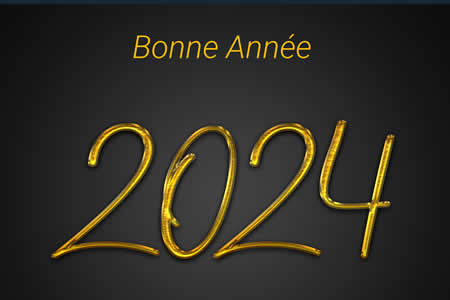 Image 2024 en or avec des voeux de nouvel an
