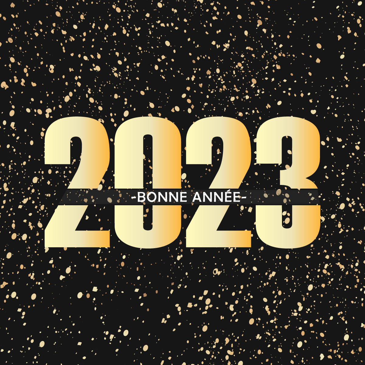 image avec des confettis colorés pour envoyer des vœux de bonne année 2024